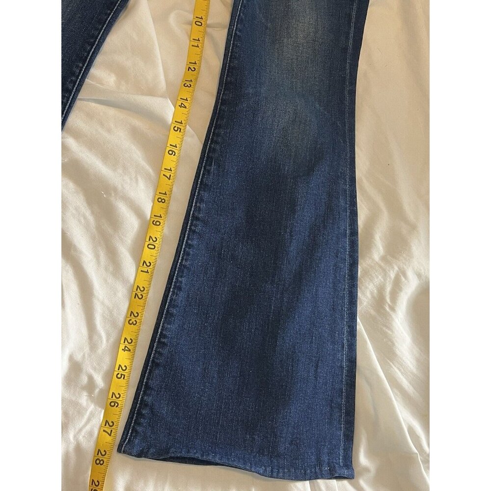 Mother Denim The Weekender Fray Flare Jeans in Teaming Up Blue Size 27 *Hemmed* - Picture 13 of 16